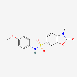 molecular formula C15H14N2O5S B5637706 N-(4-methoxyphenyl)-3-methyl-2-oxo-2,3-dihydro-1,3-benzoxazole-6-sulfonamide 