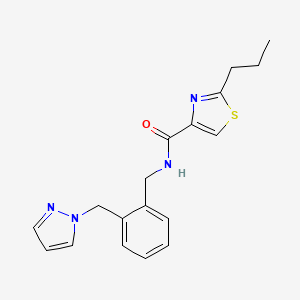 2-propyl-N-[2-(1H-pyrazol-1-ylmethyl)benzyl]-1,3-thiazole-4-carboxamide