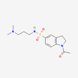 molecular formula C15H23N3O3S B5637713 1-acetyl-N-[3-(dimethylamino)propyl]-5-indolinesulfonamide 