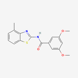 molecular formula C17H16N2O3S B5637718 3,5-dimethoxy-N-(4-methyl-1,3-benzothiazol-2-yl)benzamide 