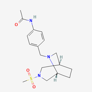 molecular formula C17H25N3O3S B5637728 N-(4-{[(1R*,5R*)-3-(methylsulfonyl)-3,6-diazabicyclo[3.2.2]non-6-yl]methyl}phenyl)acetamide 
