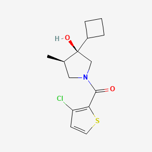molecular formula C14H18ClNO2S B5637736 (3R*,4R*)-1-[(3-chloro-2-thienyl)carbonyl]-3-cyclobutyl-4-methyl-3-pyrrolidinol 