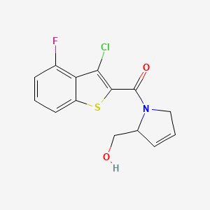 molecular formula C14H11ClFNO2S B5637755 {1-[(3-chloro-4-fluoro-1-benzothien-2-yl)carbonyl]-2,5-dihydro-1H-pyrrol-2-yl}methanol 