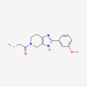 molecular formula C16H19N3O2S B5637762 2-(3-methoxyphenyl)-5-[(methylthio)acetyl]-4,5,6,7-tetrahydro-1H-imidazo[4,5-c]pyridine 