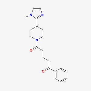 molecular formula C20H25N3O2 B5637786 5-[4-(1-methyl-1H-imidazol-2-yl)-1-piperidinyl]-5-oxo-1-phenyl-1-pentanone 