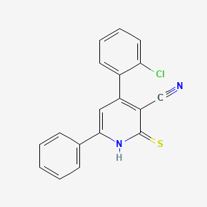 molecular formula C18H11ClN2S B5637797 4-(2-chlorophenyl)-2-mercapto-6-phenylnicotinonitrile 