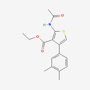 molecular formula C17H19NO3S B5637804 ethyl 2-(acetylamino)-4-(3,4-dimethylphenyl)-3-thiophenecarboxylate 