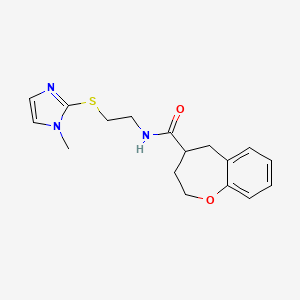 molecular formula C17H21N3O2S B5637820 N-{2-[(1-methyl-1H-imidazol-2-yl)thio]ethyl}-2,3,4,5-tetrahydro-1-benzoxepine-4-carboxamide 