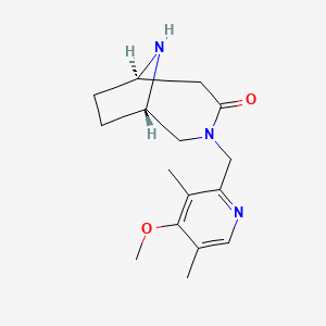 molecular formula C16H23N3O2 B5637826 rel-(1S,6R)-3-[(4-methoxy-3,5-dimethyl-2-pyridinyl)methyl]-3,9-diazabicyclo[4.2.1]nonan-4-one dihydrochloride 