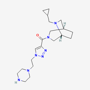 molecular formula C20H33N7O B5637843 rel-(1R,5R)-6-(cyclopropylmethyl)-3-({1-[2-(1-piperazinyl)ethyl]-1H-1,2,3-triazol-4-yl}carbonyl)-3,6-diazabicyclo[3.2.2]nonane dihydrochloride 