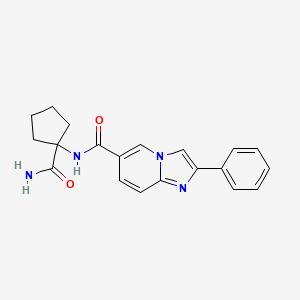molecular formula C20H20N4O2 B5637854 N-[1-(aminocarbonyl)cyclopentyl]-2-phenylimidazo[1,2-a]pyridine-6-carboxamide 
