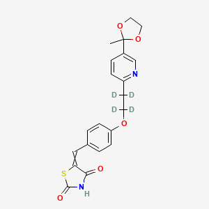B563789 5-[4-[2-[5-(2-Methyl-1,3-dioxolan-2-yl)-2-pyridyl]ethoxy-d4]benzylidene]-2,4-thiazolidinedione CAS No. 1185247-50-0