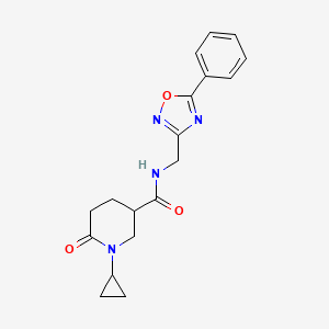 molecular formula C18H20N4O3 B5637891 1-cyclopropyl-6-oxo-N-[(5-phenyl-1,2,4-oxadiazol-3-yl)methyl]-3-piperidinecarboxamide 
