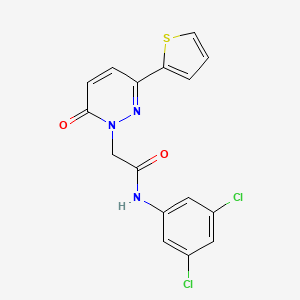 molecular formula C16H11Cl2N3O2S B5637893 N-(3,5-dichlorophenyl)-2-[6-oxo-3-(2-thienyl)-1(6H)-pyridazinyl]acetamide 
