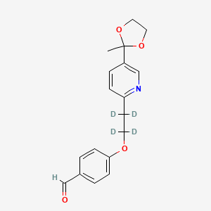 molecular formula C18H19NO4 B563790 4-[2-[5-(2-甲基-1,3-二氧戊环-2-基)-2-吡啶基]乙氧基-d4]苯甲醛 CAS No. 1189653-26-6