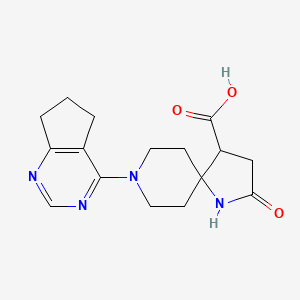 molecular formula C16H20N4O3 B5637900 8-(6,7-dihydro-5H-cyclopenta[d]pyrimidin-4-yl)-2-oxo-1,8-diazaspiro[4.5]decane-4-carboxylic acid 