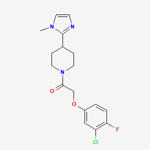molecular formula C17H19ClFN3O2 B5637908 1-[(3-chloro-4-fluorophenoxy)acetyl]-4-(1-methyl-1H-imidazol-2-yl)piperidine 