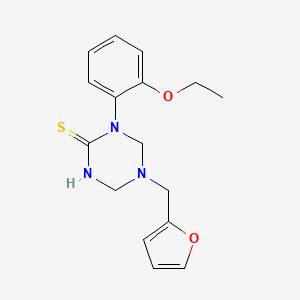 molecular formula C16H19N3O2S B5637928 1-(2-ethoxyphenyl)-5-(2-furylmethyl)-1,3,5-triazinane-2-thione 