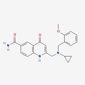 molecular formula C22H23N3O3 B5637939 2-{[cyclopropyl(2-methoxybenzyl)amino]methyl}-4-hydroxyquinoline-6-carboxamide 