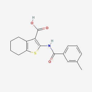 molecular formula C17H17NO3S B5637948 2-[(3-methylbenzoyl)amino]-4,5,6,7-tetrahydro-1-benzothiophene-3-carboxylic acid 