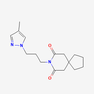molecular formula C16H23N3O2 B5637963 8-[3-(4-methyl-1H-pyrazol-1-yl)propyl]-8-azaspiro[4.5]decane-7,9-dione 