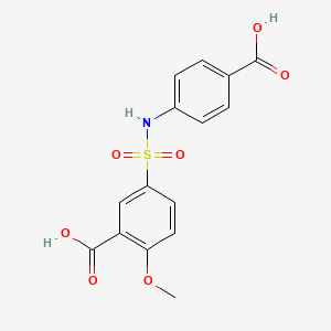 molecular formula C15H13NO7S B5637974 5-{[(4-carboxyphenyl)amino]sulfonyl}-2-methoxybenzoic acid 