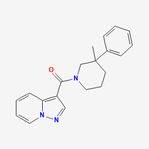 molecular formula C20H21N3O B5637982 3-[(3-methyl-3-phenylpiperidin-1-yl)carbonyl]pyrazolo[1,5-a]pyridine 