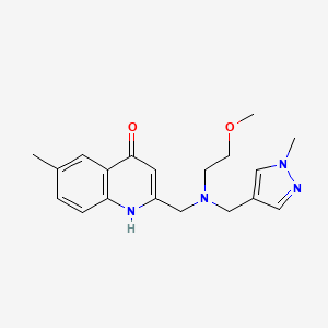 molecular formula C19H24N4O2 B5638011 2-({(2-methoxyethyl)[(1-methyl-1H-pyrazol-4-yl)methyl]amino}methyl)-6-methylquinolin-4-ol 