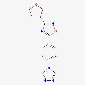 molecular formula C14H13N5O2 B5638023 3-(tetrahydrofuran-3-yl)-5-[4-(4H-1,2,4-triazol-4-yl)phenyl]-1,2,4-oxadiazole 