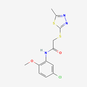 molecular formula C12H12ClN3O2S2 B5638026 N-(5-chloro-2-methoxyphenyl)-2-[(5-methyl-1,3,4-thiadiazol-2-yl)thio]acetamide 