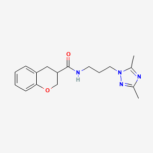 molecular formula C17H22N4O2 B5638033 N-[3-(3,5-dimethyl-1H-1,2,4-triazol-1-yl)propyl]chromane-3-carboxamide 
