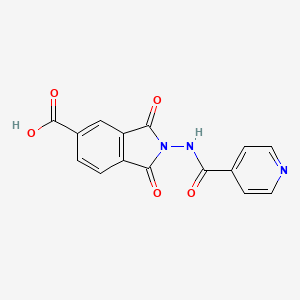 molecular formula C15H9N3O5 B5638054 2-(isonicotinoylamino)-1,3-dioxo-5-isoindolinecarboxylic acid 