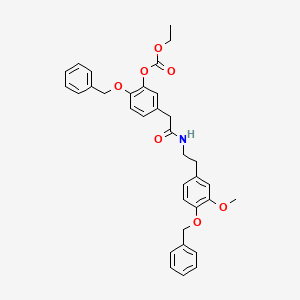 B563806 N-2-(4-Benzyloxy-3-methoxyphenethyl)-4-benzyloxy-3-ethoxycarbonyloxyphenylacetamide CAS No. 62744-13-2