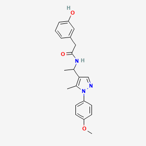 molecular formula C21H23N3O3 B5638060 2-(3-hydroxyphenyl)-N-{1-[1-(4-methoxyphenyl)-5-methyl-1H-pyrazol-4-yl]ethyl}acetamide 
