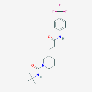 molecular formula C20H28F3N3O2 B5638085 N-(tert-butyl)-3-(3-oxo-3-{[4-(trifluoromethyl)phenyl]amino}propyl)piperidine-1-carboxamide 