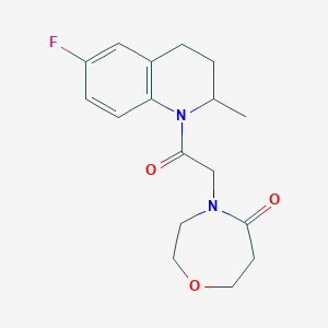 molecular formula C17H21FN2O3 B5638125 4-[2-(6-fluoro-2-methyl-3,4-dihydroquinolin-1(2H)-yl)-2-oxoethyl]-1,4-oxazepan-5-one 