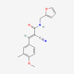 molecular formula C17H16N2O3 B5638139 2-cyano-N-(2-furylmethyl)-3-(4-methoxy-3-methylphenyl)acrylamide 