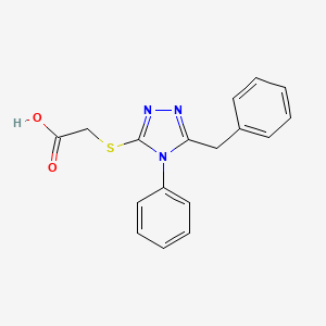 molecular formula C17H15N3O2S B5638142 [(5-benzyl-4-phenyl-4H-1,2,4-triazol-3-yl)thio]acetic acid 