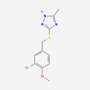 molecular formula C11H12BrN3OS B5638177 3-[(3-bromo-4-methoxybenzyl)thio]-5-methyl-4H-1,2,4-triazole 