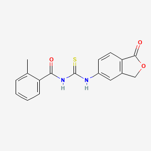 molecular formula C17H14N2O3S B5638182 2-methyl-N-{[(1-oxo-1,3-dihydro-2-benzofuran-5-yl)amino]carbonothioyl}benzamide 