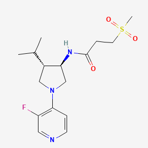 molecular formula C16H24FN3O3S B5638187 N-[rel-(3R,4S)-1-(3-fluoro-4-pyridinyl)-4-isopropyl-3-pyrrolidinyl]-3-(methylsulfonyl)propanamide hydrochloride 