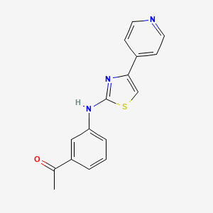 molecular formula C16H13N3OS B5638214 1-(3-{[4-(4-pyridinyl)-1,3-thiazol-2-yl]amino}phenyl)ethanone 
