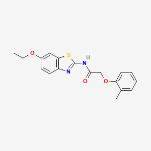 molecular formula C18H18N2O3S B5638215 N-(6-ethoxy-1,3-benzothiazol-2-yl)-2-(2-methylphenoxy)acetamide 