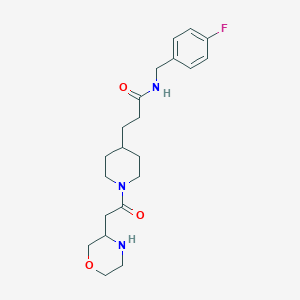 molecular formula C21H30FN3O3 B5638219 N-(4-fluorobenzyl)-3-[1-(3-morpholinylacetyl)-4-piperidinyl]propanamide hydrochloride 