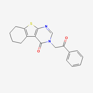 molecular formula C18H16N2O2S B5638225 3-(2-oxo-2-phenylethyl)-5,6,7,8-tetrahydro[1]benzothieno[2,3-d]pyrimidin-4(3H)-one 