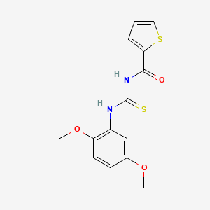 molecular formula C14H14N2O3S2 B5638226 N-{[(2,5-dimethoxyphenyl)amino]carbonothioyl}-2-thiophenecarboxamide 