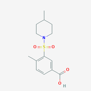 molecular formula C14H19NO4S B5638241 4-methyl-3-[(4-methyl-1-piperidinyl)sulfonyl]benzoic acid 