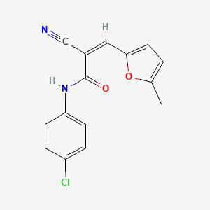 molecular formula C15H11ClN2O2 B5638247 N-(4-chlorophenyl)-2-cyano-3-(5-methyl-2-furyl)acrylamide 