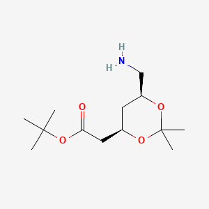 molecular formula C13H25NO4 B563825 (4R-cis)-6-Aminomethyl-2,2-dimethyl-1,3-dioxane-4-acetic Acid tert-Butyl Ester CAS No. 853881-01-3