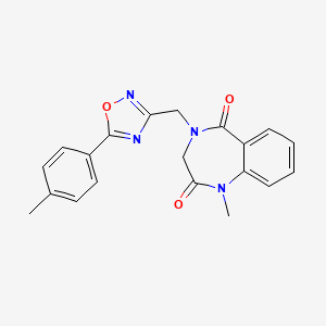 molecular formula C20H18N4O3 B5638253 1-methyl-4-{[5-(4-methylphenyl)-1,2,4-oxadiazol-3-yl]methyl}-3,4-dihydro-1H-1,4-benzodiazepine-2,5-dione 
